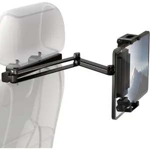 Headrest Tablet and Phone Holder - Adjustable  Seat Mount for iPad, ,  - Heavy Duty Aluminium arm, 360? Rotation, for , Travel, Road Trips, Fits 6"-19" Devices