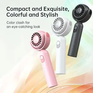 Portable Fan, USB Rechargeable Handheld Fan, Mini Wearable Personal Fan 3 Speed Hanging Neck- Fans for Indoor Outdoor Sports Travel (Pink)