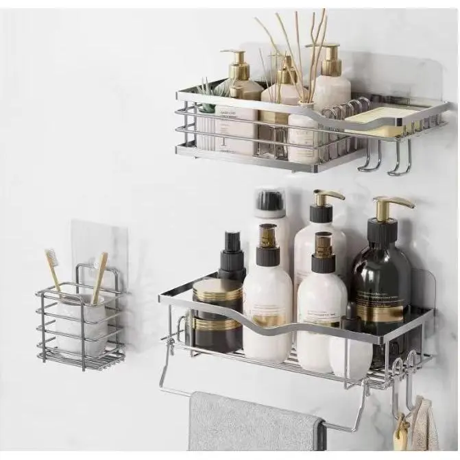 Wall Mounted Rustproof Stainless Steel Shelf Organizer
