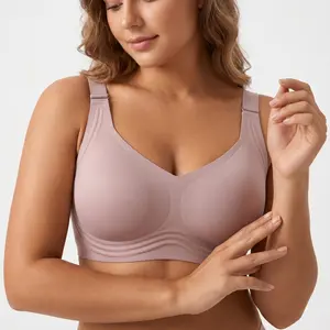 OEAK Womens Jelly Bras Full Coverage Wireless Supportive Bra Push Up Plus Size Comfort Soft No Underwire Seamless Comfortable Wireless T-Shirt Everyday Bras Wings Summervibes