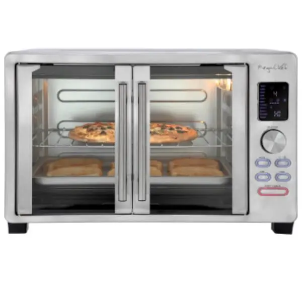MegaChef MCOV-4700 31.7 qt. Digital French Door Multi-Function Electric Convection Toaster Oven with Rotisserie Set