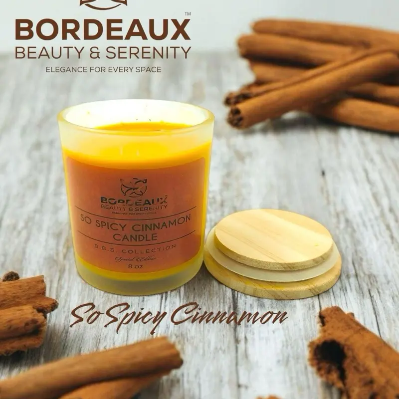 So Spicy Cinnamon Candle hand made by Bodied by Stephany. The B.B.S Collection Candles come with a oil scented booster to enhance the smell of the candle as needed.