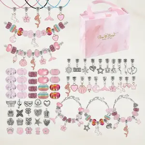 67-Piece DIY Mix Beads Bracelet Kit for Girls Aged 6-10, Includes Jewelry Making Supplies & Portable Box, Perfect Birthday Gift Idea