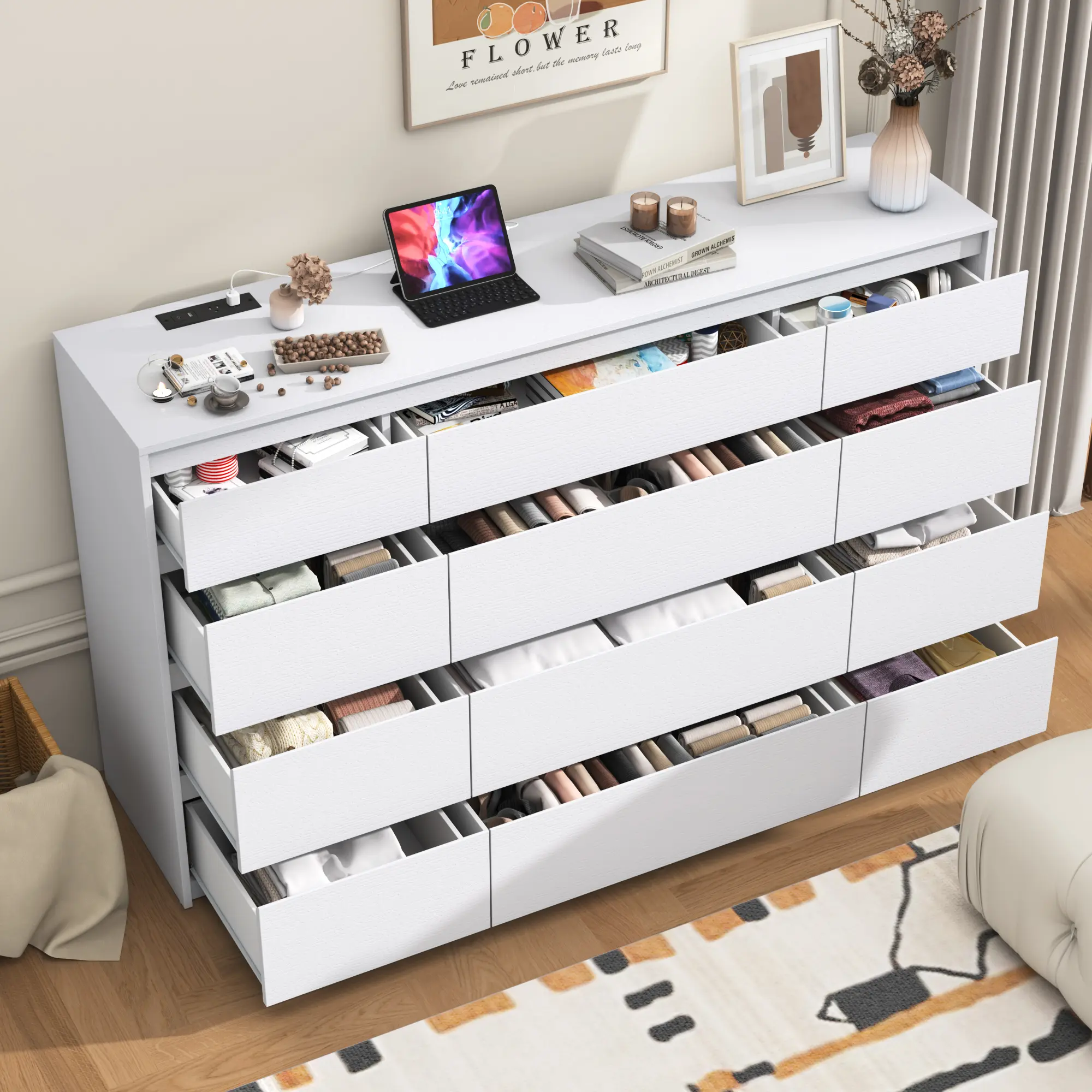 Dresser for Bedroom, Modern Dresser with Drawers, Large Wood Chest of Drawer Handle Free, Long Dresser for Bedroom, Living Room, Entryway, Hallway, White/Black - TikTok Shop Dresser for Bedroom, Modern Dresser with Drawers, Large Wood Chest of Drawer Handle Free, Long Dresser for Bedroom, Living Room, Entryway, Hallway, White/Black - TikTok Shop