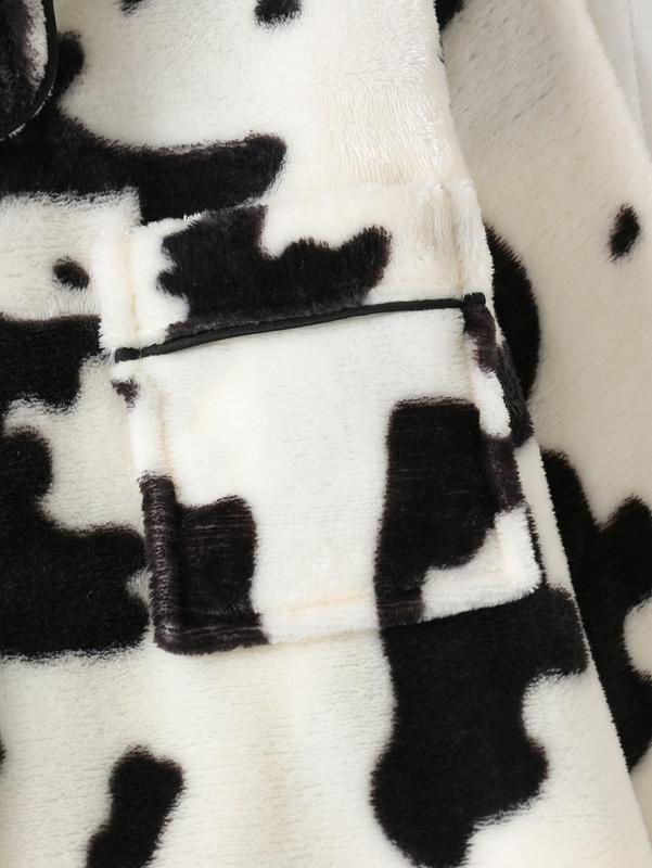 Women's Two-Piece Pajama Set of Plush Casual High-End Winter Warm Homewear with Pocket Design Cozy Comfort in Every Stitch Loungewear Nightwear Chic Elegance Pjs Top Womenswear Star Pattern Long Sleeve