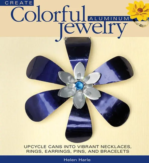 Used Paperback Book - Create Colorful Lightweight Metal Jewelry: Beginners' Step-by-Step Photography Tutorials to Upcycle Cans into Necklaces, Rings, Earrings, Pins & Bracelets by Helen Harle (English)