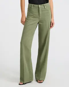 Express High Waisted Olive Green Wide Leg Jeans