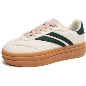 Women's Chunky Platform Sneakers - Casual Walking Shoes with 1.73-Inch Platform Sole, Comfortable Lace-Up Low-Top Fashion Sneakers for Women (Multiple Colors)