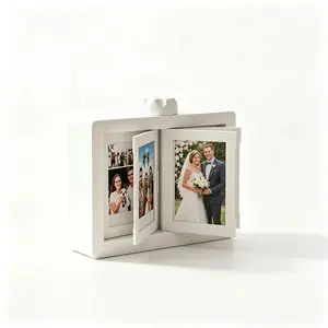 Rotating photo frame, 2x3 photo frame, suitable for Polaroid, Fujifilm, Instax Mini, and Kpop cards, rotating and flipping display photo frame, can accommodate 24 photos, ideal gift for photography enthusiasts and collectors