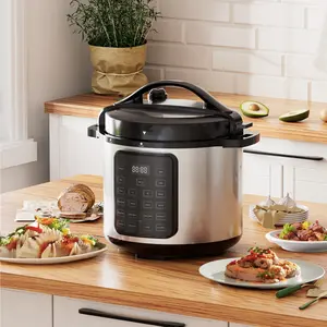 12-in-1 Electric Pressure Cooker | 6QT & 8QT Stainless Steel Multi-Cooker for Rice, Yogurt & Meal Prep – Fast/Slow Cook, Sauté & Steam (Small/BIG Size) - Silver