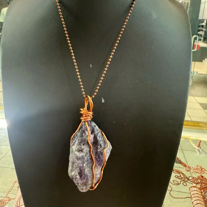 Amethyst Copper Crystal Necklace