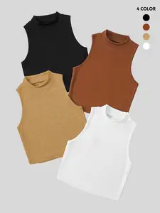 Women's Casual Fitted Tank Top Set, Thin Kint Fabric, Summer Fashion, Comfortable, Breathable & Stylish Design, Perfect for Daily Wear