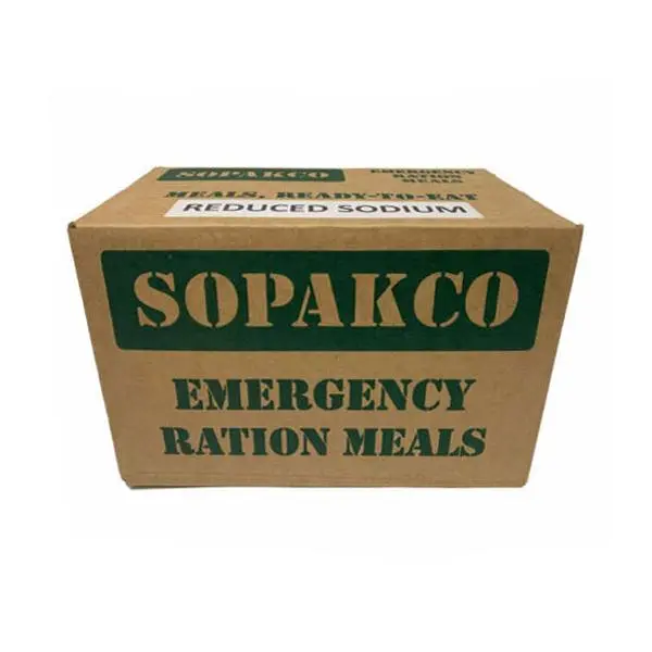 SOPAKCO MRE Emergency Ration Meals Low Sodium - Inspection Date 2026