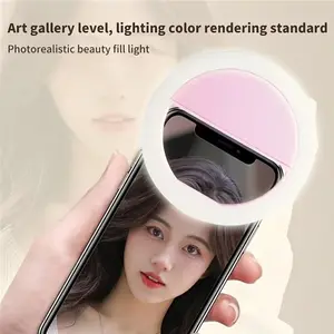 Camera Photography Flash Light, Phone LED External Fill Light, Beauty Selfie Ring Light, Portable Live Streaming Lamp, Three-Stage Brightness Adjustment