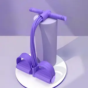 Portable Pedal Resistance Band Trainer, Multifunction 6-Tube Elastic Pull Rope for Home Workout, Stretching & Fitness