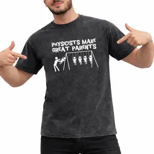 Plus Size Washed T-Shirt Celebrating Physicist Parents – Perfect Physics Lover Gift