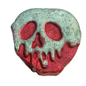 Just One Bite Bath Bomb - Unique Skull Design in Red and Green Colors