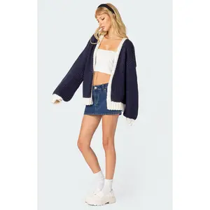 Edikted Women's Contrast Chunky Knit Cardigan