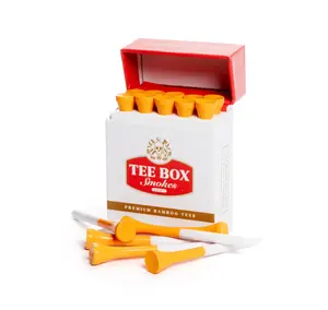 Tee Box Smokes - Premium Bamboo Golf Tees - Funny Cigarette-Style Gift for Men & Women - Reusable Magnetic Box