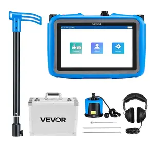 VEVOR Pipe Water Leak Detector for Outdoors, 1Hz-10000Hz, 7 Touchscreen Water Leakage Detection Locator for 16.4FT (5m) Underground Plumbing - with Medium Sensor, 3 Listening Rods, Headphone Case