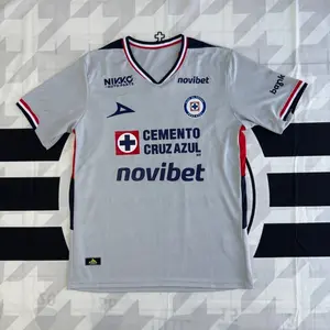2526 Cruz Azul Away White Blue Short Sleeve Top Soccer Jersey LIGA MX