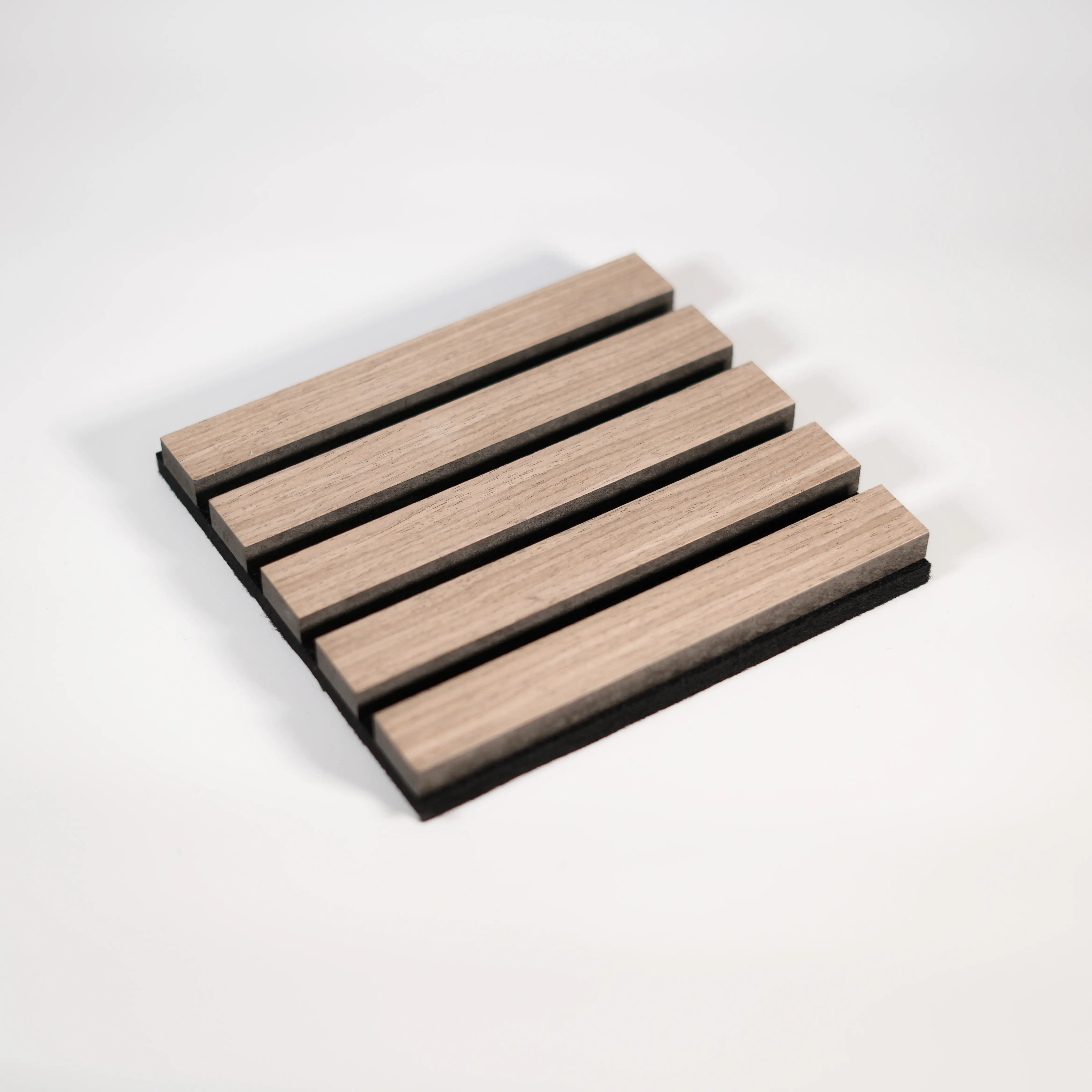 Walnut Acoustic Slat Wood Wall Panels – 100% Real Oak Finish