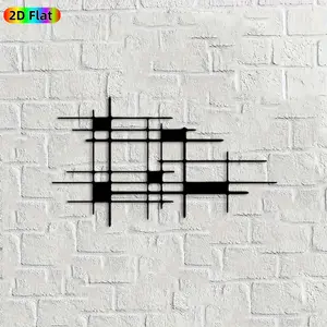 1pc Grid Metal Wall Art, Abstract Grid Statue Mural, Ideal Gift for New Year, Easter, Modern Decor Enthusiasts, Powder-Coated Metal Wall Decor Wall Sculptures, Perfect for Living Room Wall & Garden Fence, Contemporary Home Decor Accent