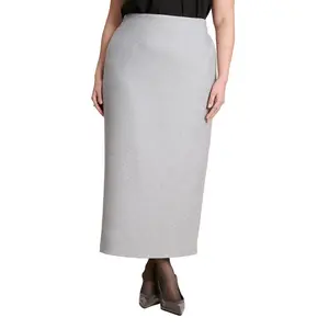 ELOQUII Women's Plus Size Heathered Column Maxi Skirt