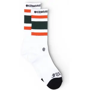 Chrome Heart Fuck You Striped Sock White/Orange