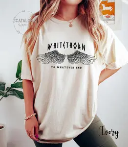 Comfort Colors® Vintage Bookish Shirt Rowan Whitethorn T-Shirt Throne Of Glass Shirt SJM Merch Cotton Women's Grey Light All Seasons Machine Washable 3/4 Length Casual Graphic Athletic Crew Neck Polyester Sleeve Love Sweaters Solid Tops Fitted