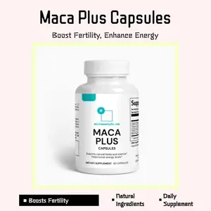 Maca Plus Capsules - 60 Capsules with Red Black & Yellow Maca Root