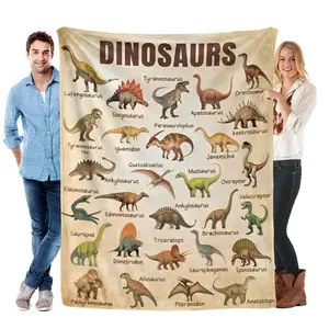 Dinosaur Blanket Gift for Boys Girls,Types of Dinosaurs Blanket Gifts Ultra Soft Dino Throw Decor for Couch Sofa Bedroom, Gifts for Dinosaur Lover for Birthday Christmas,40"x50"