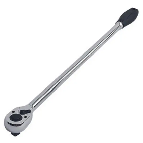 APEX TOOL 24 Inch Extra Long Ratcheting Wrench, 1/2-Inch Drive Chrome Vanadium Steel Handle with 72-Tooth Mechanism and Push Button Quick Release, Ratcheting Wrench Tool, 0.5 X 24 Inches
