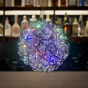 USB Plug Modern Aluminum Wire Globe Light Bulb, 8 Modes LED Strip (warm/color), Hook Included, High-End Decorative Lamp for Office, Bedroom, Living Room