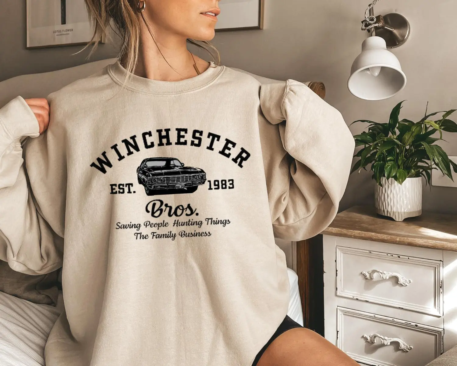 Supernatural Inspired Crewneck Sweatshirt Spn Sweater Supernatural Sweater