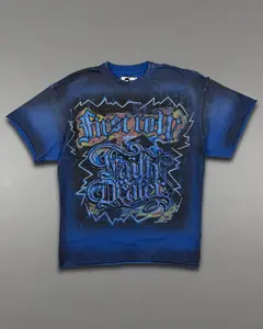 First Row T-Shirt - Faith Dealer Graffiti Tee - Royal - FRT2267