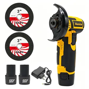 10mm Brushless Angle Grinder Cordless Electric Tool with 2 1200mAh Batteries and Charger for Wood and Metal Polishing Grinding Cutting