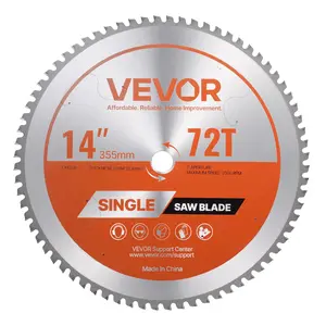 VEVOR Circular Saw Blade, 355 mm Diameter, 72 Sharp Alloy Teeth, 25.4 mm Arbor, Fine Finish, Metal Cutting Blade for Circular Saw, with Noise-Reducing Heat Vents, for Cutting Steel and Aluminum