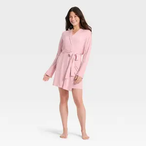 Women's Cloud Knit Robe - Auden Blush Pink XS/S