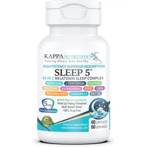 Melatonin 5mg Sleep Aid Vegan Capsules With Valerian Root Chamomile Natural Sleep Support 60 Capsules