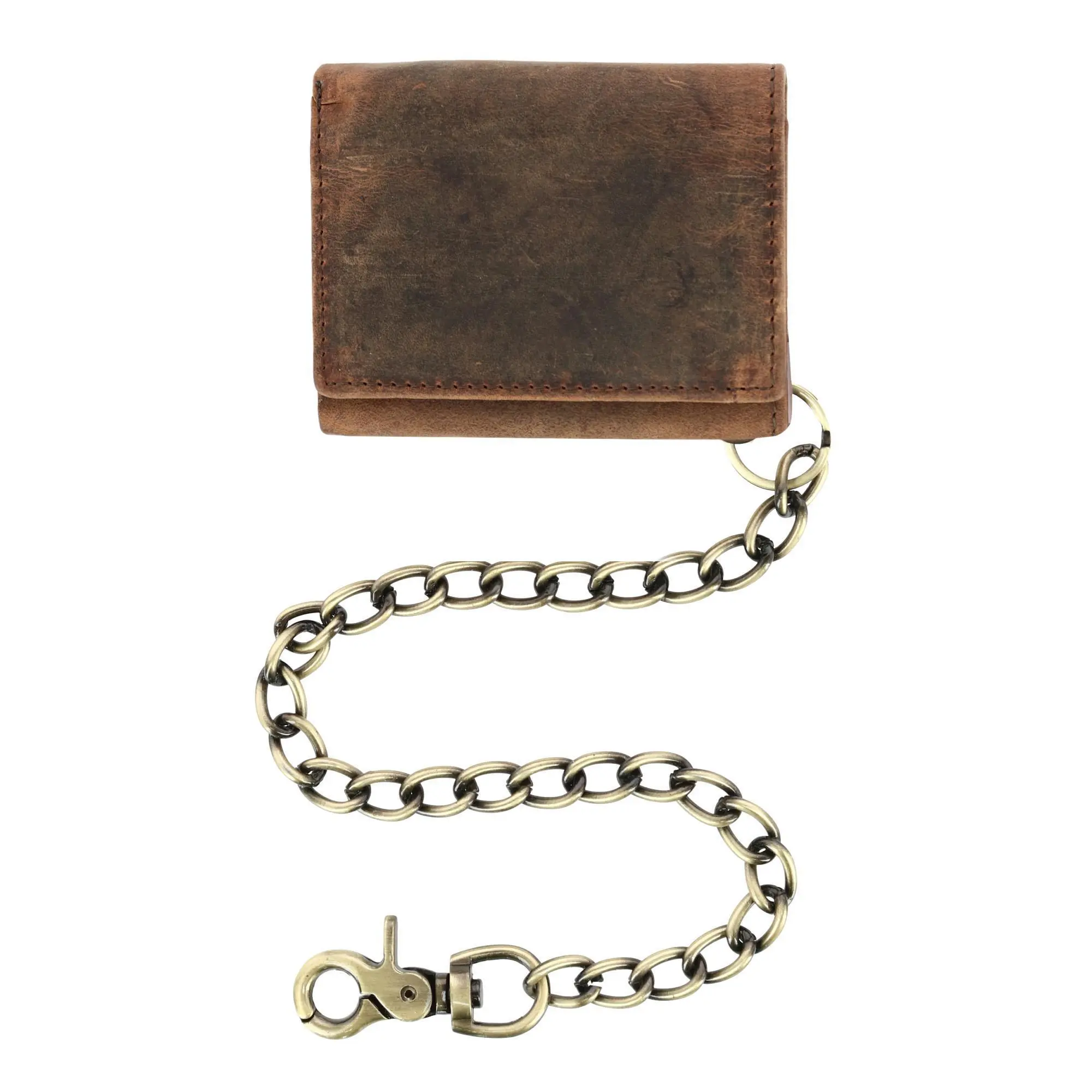 Cazoro Men's Vintage Leather Trifold Chain Wallet with RFID Protection, Men's Trifold Wallets for Daily Use
