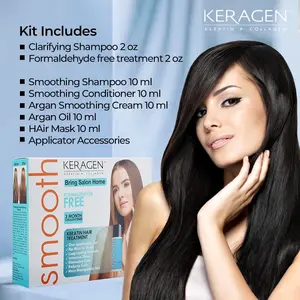 KERAGEN Brazilian Keratin Smoothing Treatment Formaldehyde-Free Blowout Straightening System
