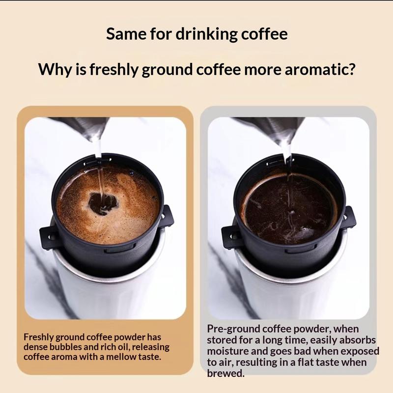 All-in-one Electric Pour Over Coffee Maker, Rechargeable Conical Burr Grinder, Cordless Portable Coffee Brewer for Hiking, Picnic, Office