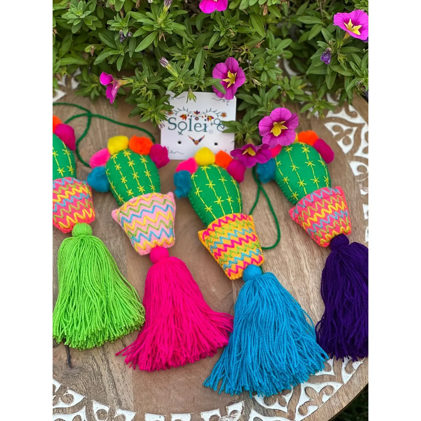 Pompon Cactus Keychain