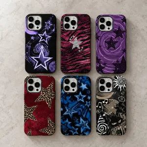 Y2K Galaxy Star MagSafe-Ready Magnetic Phone Case Mystic Purple Moon & Swirl Art Protective Cover For IPhone 17/16/15/14/13/12/11 ProMax Plus Slim Lexan Polycarbonate TPU Tough Design Gift For Men Girls