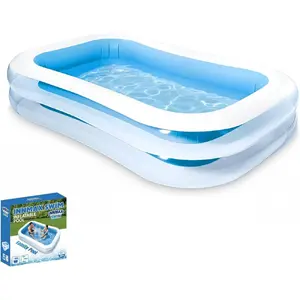 Inflatable Pool - Family Swimming Pool for 2-3 Adults, Backyard Swim Center for Outdoor, Backyard, Garden, Summer Water Party 100" L x 68" W x 20" HGift