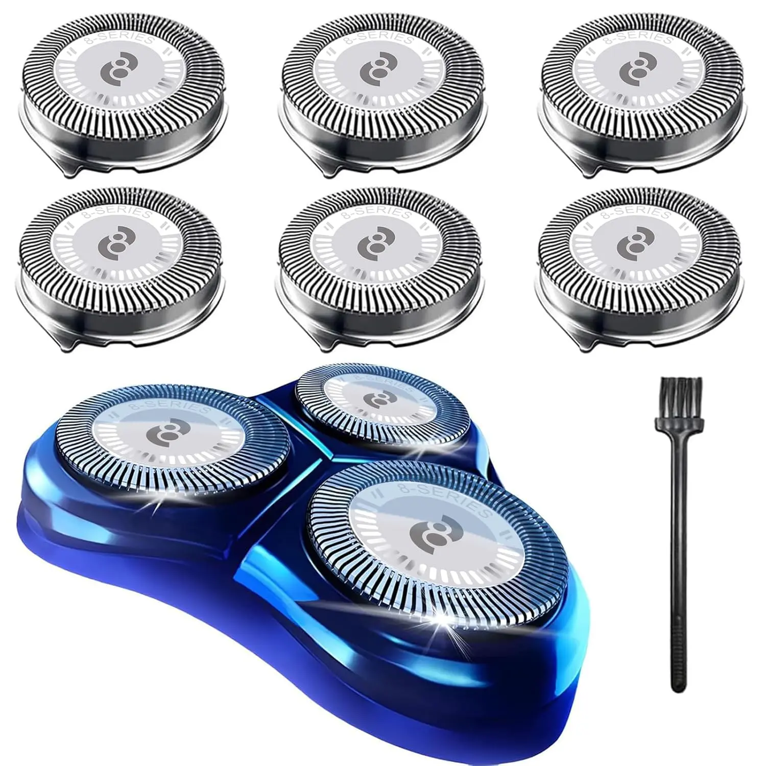 Philips Norelco Aquatec HQ8 Replacement Razor Heads - 360-Degree Low Friction Tip, Pivoting Head, Face Fitting, Gentle Cut, Easy Installation, Compatible with AT890, AT880, AT841, PT720, PT740, 7180XL, 8862XL, Includes Installation Video