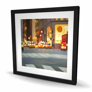 Begin Home Decor C1FM24240MUYFQ 24 x 24 in. Blurred View of York Wall Art - Yellow Street Framed Print Decor