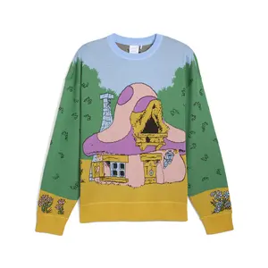 PUMA Mens Fenty X X Smurfs Oversized Knit Sweater Casual - Blue