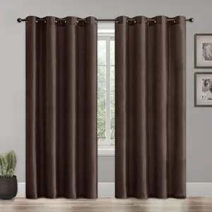 Elegant Comfort Set of 2 Room Darkening Grommet Top Curtains